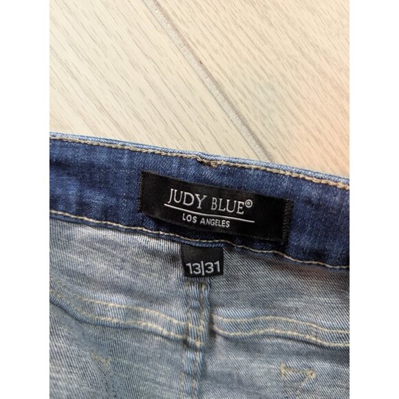 Judy Blue Jeans Womens 13/31 Skinny Fit Medium Wash Slim Casual Distressed Pants - Picture 7 of 11